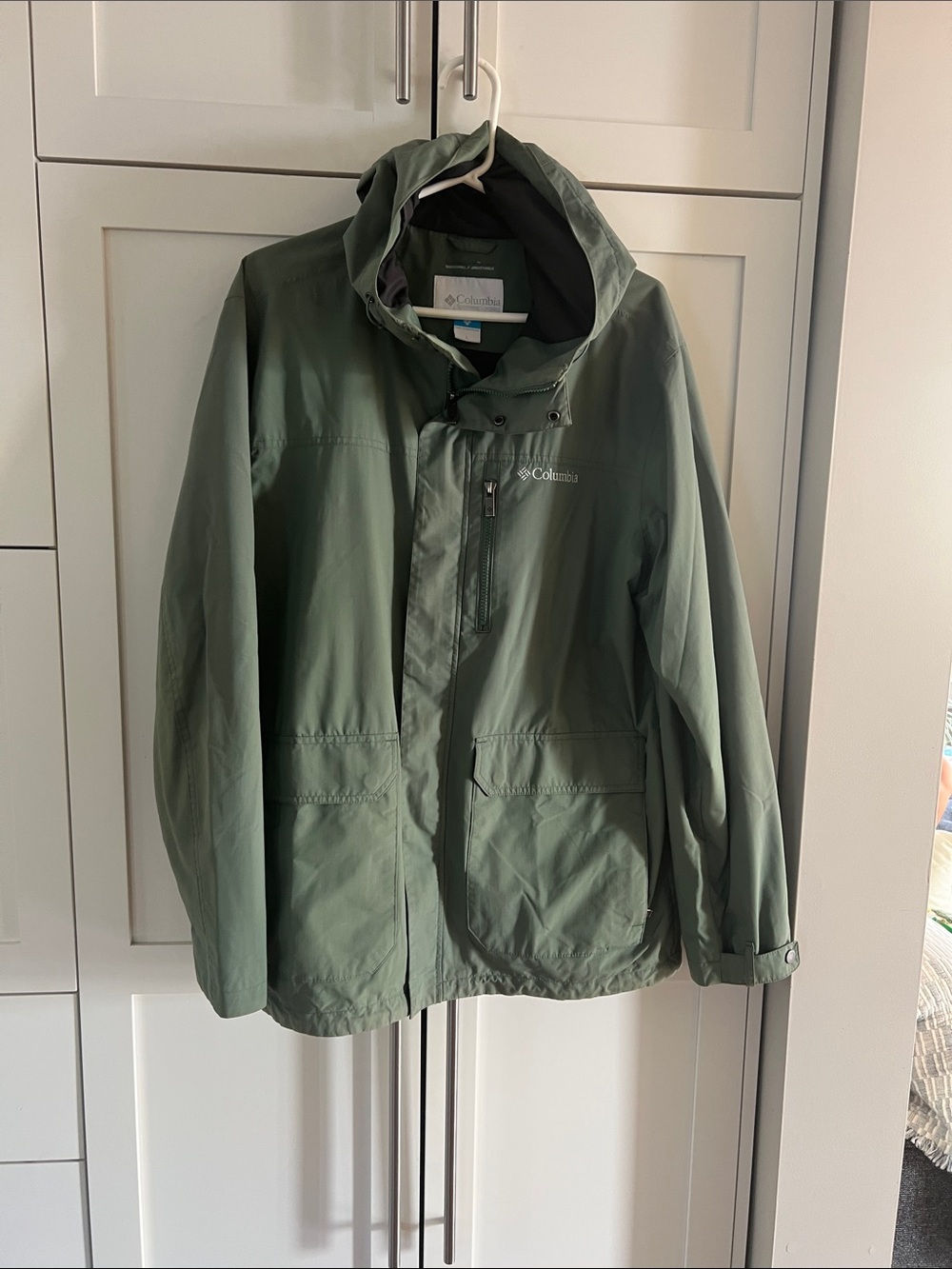 Columbia Green Hooded Rain Shell Jacket